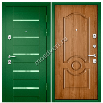 Зеленая входная дверь в квартиру ZVD-17 - купить от производителя Мосдвери Зеленая входная дверь в квартиру ZVD-17