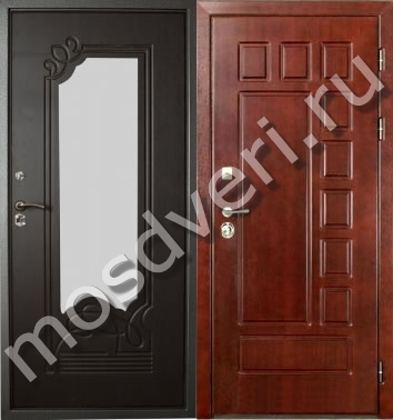 Входная дверь с отделкой ламинат и зеркалом ВДЗ-849 - купить от производителя Мосдвери Входная дверь с отделкой ламинат и зеркалом ВДЗ-849